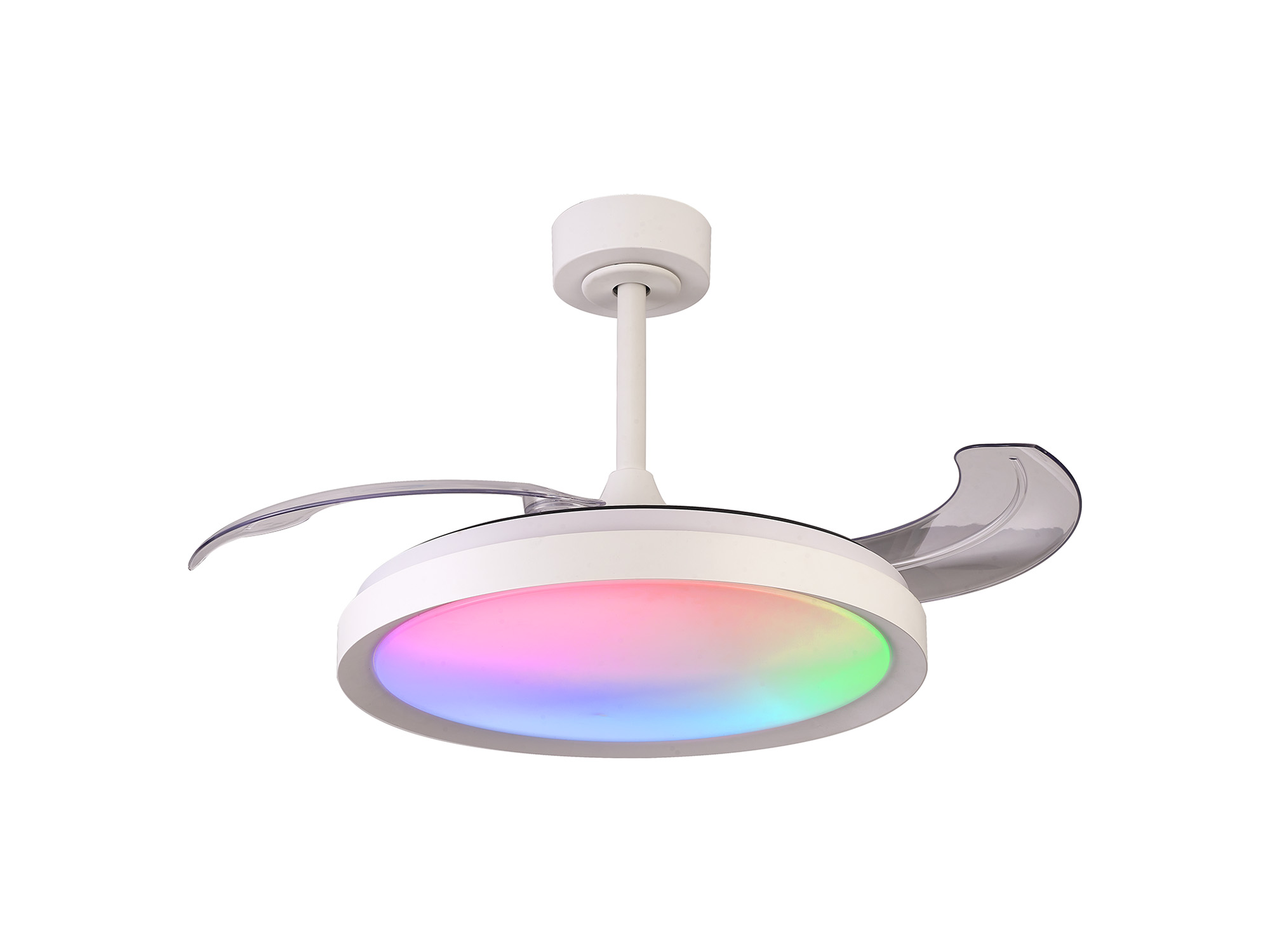 M8758  Siberia 50W LED Dimmable White/RGB Ceiling Light With Built-In 30W DC Fan, 3000-6500K Remote Control, White